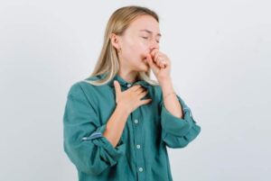 asthmatic lady coughing